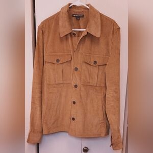 Michael Kors Mens Corduroy Shirt Jacket Size Medium Button Front Trucker Cotton